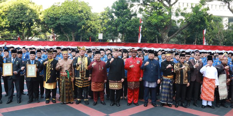 ASN Kemendagri dan BNPP Gelar Upacara Peringatan HUT Ke 80 RI